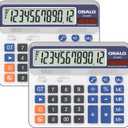 Desktop Calculator Extra Large 5-Inch LCD Display 12-Digit Big Number Accounting Calculator with Giant Response Button, Battery & Solar Powered, Perfect for Office Business Home Daily Use(6815-2pcs)