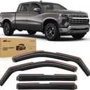 Nilight in Channel Rain Guards for Chevy Silverado/Sierra 2500HD/3500HD 2020 2021 2022 2023 2024 2025 Crew Cab Original Window Deflectors, Vent Window Visors-4PCS