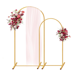 Metal Arch Backdrop Stand, 7.2FT+6FT Wedding Arch Frame, Gold Wedding Arch Backdrop Stand Set of 2, Balloon Arch Backdrop for Wedding Birthday Party Baby Shower Graduation Ceremony Decor
