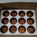 VOHO Amber Tealight Candle Holder Set of 12, 2'' x 1.4'' Glass Brown Small Votive Candle Holders Home Decoration, Clear Tealight Candles Holder for Table Centerpieces and Wedding Decor