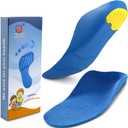 Ailaka Kids Orthotic Cushioning Arch Support Shoe Insoles, Children Pu Foam Inserts for Flat feet, Plantar Fasciitis, Feet Heel Pain Relief Blue (2.5-4.5 M US Little Kid)