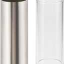 2 Pieces Glass Slide and Stainless Steel Slide in Box for Guitar, Bass, Medium (6 cm)
