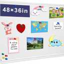 Large Bulletin Board, 48 X 36 inches Felt Board Notice Pin Board,4' x 3' Cork Board Alternative for Wall, Self-Adhesive Vision Board Mood Board Foldable Photo Board with 30 Pushpin-Warm White