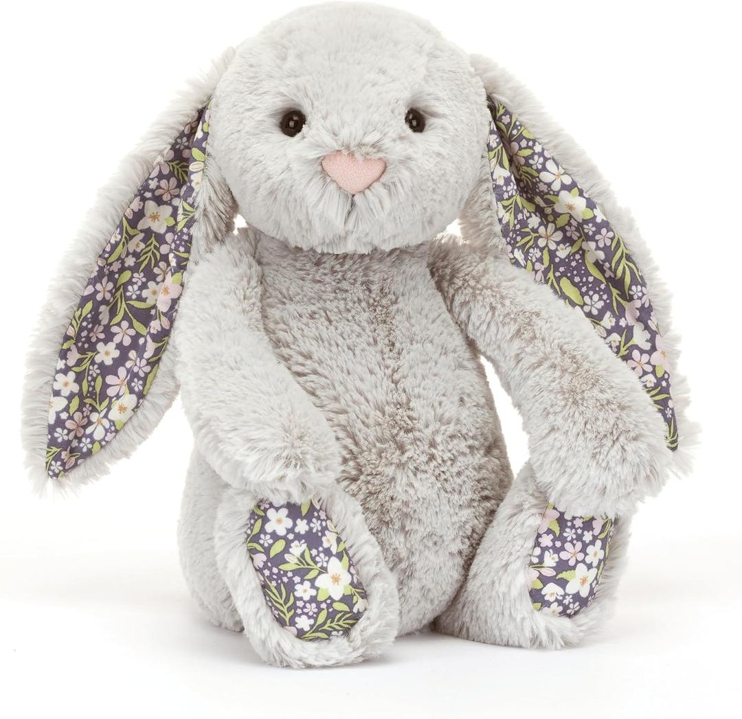 Jellycat Blossom Silver Bunny Bloom Stuffed Animal, Medium