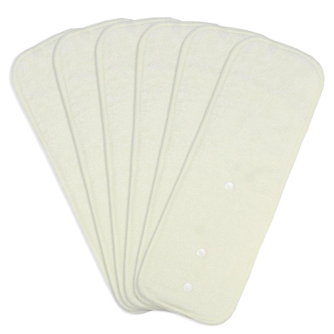 Mama Koala 4-Layer Natural and Microfiber Cloth Diaper Inserts, Adjustable and Reusable for Any Baby Cloth Diaper (6 Pack)