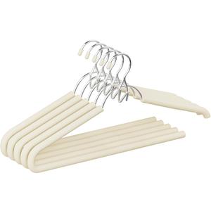 5 Pack Open Ended Pants Hangers with Non-Slip Foam Padding & V-Hook, 0.17” Heavy Duty Durable Metal, Durable Rust-Resistant & Space Saving Closet Organizer for Trouser, Coat, Camisoles, Beige