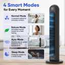 EcoNour Smart Tower Fan with Wifi & Alexa Control, 42 Inch, 120 Oscillation, 2000 CFM High Airflow, 28dB Quiet DC Motor, 12 Speeds & 4 Modes, 1500 RPM standing Floor Fan for Bedroom, Home & Office