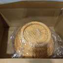 Basket Storage Rattan Woven Baskets with Lid Round Wicker Fruit Boxes Decorative Tray Lids Sundries Mini Snack Bread Organizer (11)
