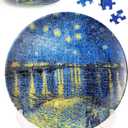 PieceRelax 3D Puzzle Plate 124 Pieces - Van Gogh - Starry Night Over the Rhone - Jigsaw Puzzle for Adults, Decorative Plate with Durable Plastic Pieces, Ideal Gift for Home or Office Dcor [PL1003]