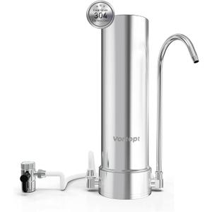 Vortopt F7 Countertop Water Filter System,Rapid Flow,6-8Months or 8000 Gallons Long-Life,5-Stage Filtration- Reduces Chlorine,Heavy Metals,Bad Odors,add Mineral Material-Includes 1 Filter.