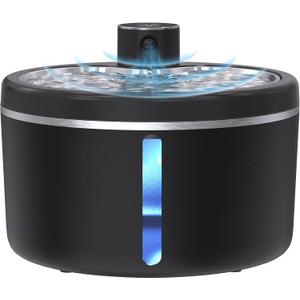 Cat Water Fountain Cordless, 108oz/3L Pet Fountains for Cats Indoor with Stainless Steel Tray, Battery Operated Cat Drinking Fountain with Motion Sensor, Ultra Quiet Pump