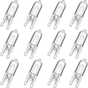 G9 Halogen Light Bulbs 2 pin 120V 40W, Dimmable Long Lasting T4 JCD Type, G9 Bulb for Chandeliers, Microwave Oven, Range Hood Lights Warm White 12 Pack