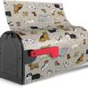 Cute Dogs Animal Print Mailbox Cover Magnetic Waterproof Mail Wraps Post Letter Box Covers for Outdoor Garden Use 21x18 in
