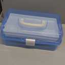 MyGift 10 Inch Plastic Storage Box with Removable Tray, Blue Craft Organizer and Art Storage Box, Multipurpose Storage Container for Tools, Playdoh, Bead, Sewing, Medicine, Tackle, Art Supply