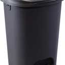 Rubbermaid Classic 13 Gallon Premium Step-On Trash Can with Lid and Stainless-Steel Pedal, Black Waste Bin for Kitchen/Home/Office/Garage