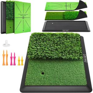 Golf Mat, Practice Outdoor Indoor for Training Chipping Show Swing Path, Hitting Turf Mat with Rubber Backing,Golf Accessories,Gifts for Men/Dad/Husband