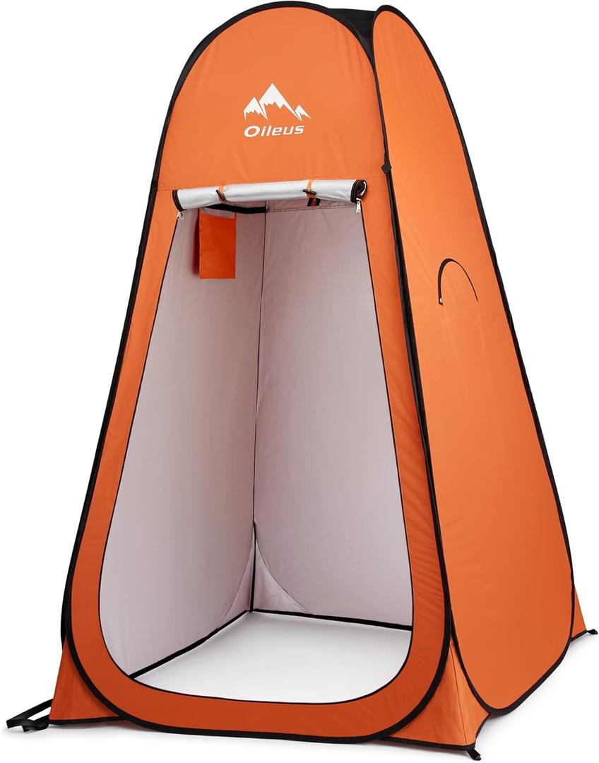 Oileus Pop Up Privacy Tent - Portable Shower Tent, Beach Changing Room, Camp Toilet, Instant Privacy Shelter - Camping, Beach, Hiking, Fishing (Orange)