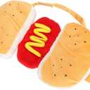 Hot Dog Costume for Dog, Cotton Yellow Halloween Pet Clothes Food Hot Dog Outfits Cosplay Dog Halloween Costume Dog Clothes for Small Medium Large Dogs Cats Puppy Funny Dress Up