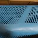 Mind Reader Slim Laundry Hamper with Lid, 60L Clothes Basket, Ventilated Plastic, Blue, Single