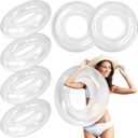 JellyArch 6 Pcs Inflatable Pool Floats 28 Inches Swim Tube Bulk for Adults Swimming Ring Pool Floaties for Beach Party Decorations Women and Men River Lake Summer Vacation Holiday (Clear)