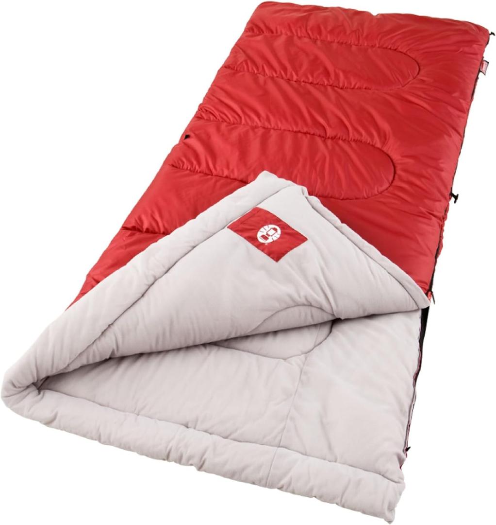 Coleman Palmetto 30F Adult Sleeping Bag, Cool-Weather Sleeping Bag with Snag-Free Zipper & Soft Liner, Machine Washable