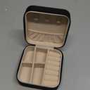 PU Leather Small Jewelry Box, Travel Portable Jewelry Case for Ring, Pendant, Earring, Necklace, Bracelet Organizer Storage Holder Boxes (Black)