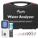 Pawfly 7 in 1 Digital Water Testing Kit, 50 Strips Hot Tub Test Kit, Digital Pool Water Tester for pH, Total Hardness, Total Chlorine, Free Chlorine, Total Alkalinity, Cyanuric Acid & Bromine