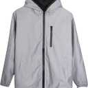 Ymosrh Men's Waterproof Jacket Fully Reflective Windbreaker Jackets Lightweight Packable Windproof Rain Coat, XL