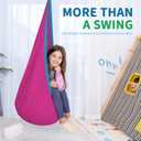 OUTREE Kids Pod Swing Seat, Cotton Child Hammock Swing Chair, Sensory Swing for Indoor and Outdoor Use, Pink and Blue