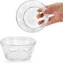 6 Pack Small Glass Bowls Set, 12 Oz Embossed Prep Dessert Bowls for Ice Cream, Stackable Snack Serving Bowls Side Dishes for Dipping, Yogurt, Cereal, Candy