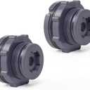 ChillWaves PVC Bulkhead Fitting 1-1/2" Double Thread Connector Adapter with Plugs for Water Tank, Aquariums, Rain barrels(2-PACK)