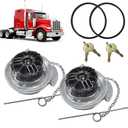 2Pcs 11-04859-100 4" Locking Diesel Fuel Cap, Lever-Style Aluminum Fuel Tank Cap Compatible with1972-2017 Peterbilt 330 379 389 579 587 Trucks OE#11-04859-200 572.1015 600212