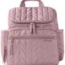 Skip Hop Diaper Bag Backpack: Forma, Multi-Function Baby Travel Bag with Changing Pad & Stroller Attachment, Mauve Mist