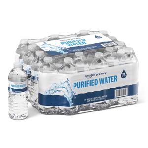 Amazon Grocery, Purified Water, 16.9 Fl Oz, 24 Ct (Previously Happy Belly, Packaging May Vary)