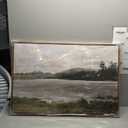 VIYYIEA Vintage Nature Large Framed Wall Art, Lakeside Landscape Paintings Art Decor Aesthetic, Canvas Print Artwork, Retro Scenery Wall Pictures for Bedroom Bathroom Office 24X36 Inch