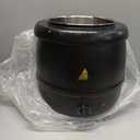 YBSVO 11 Qt. Round Black Countertop Food/Soup Kettle Warmer - 120V, 400W