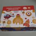 LiKee Alphabet Flash Cards Wooden Letter Puzzle ABC Sight Words Matching Games Counting Board Preschool Educational Montessori Toys for Toddlers Boys Girls 3+ Years (36 Cards& 37 Wood Pieces)