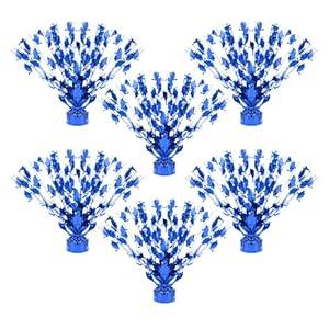 Hoteam 4 Pcs Metallic Graduate Cap Gleam Table Centerpiece Party Supplies Graduation Party Decorations 2025 Graduation Cap Decorations for College High School Congrats Grad(Blue and Yellow)