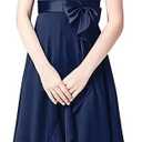 Little Juniors Girl Long Bridesmaid Dress Wedding Flower Girls Formal Pageant Party Dresses Chiffon Sleeveless (Blue, S)