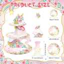 3 Tier Unicorn Cupcake Stand Party Decorations Rainbow Unicorn Birthday Cupcake Holder Dessert Tower for Kids Party Baby Shower Wedding Family, Cute Color