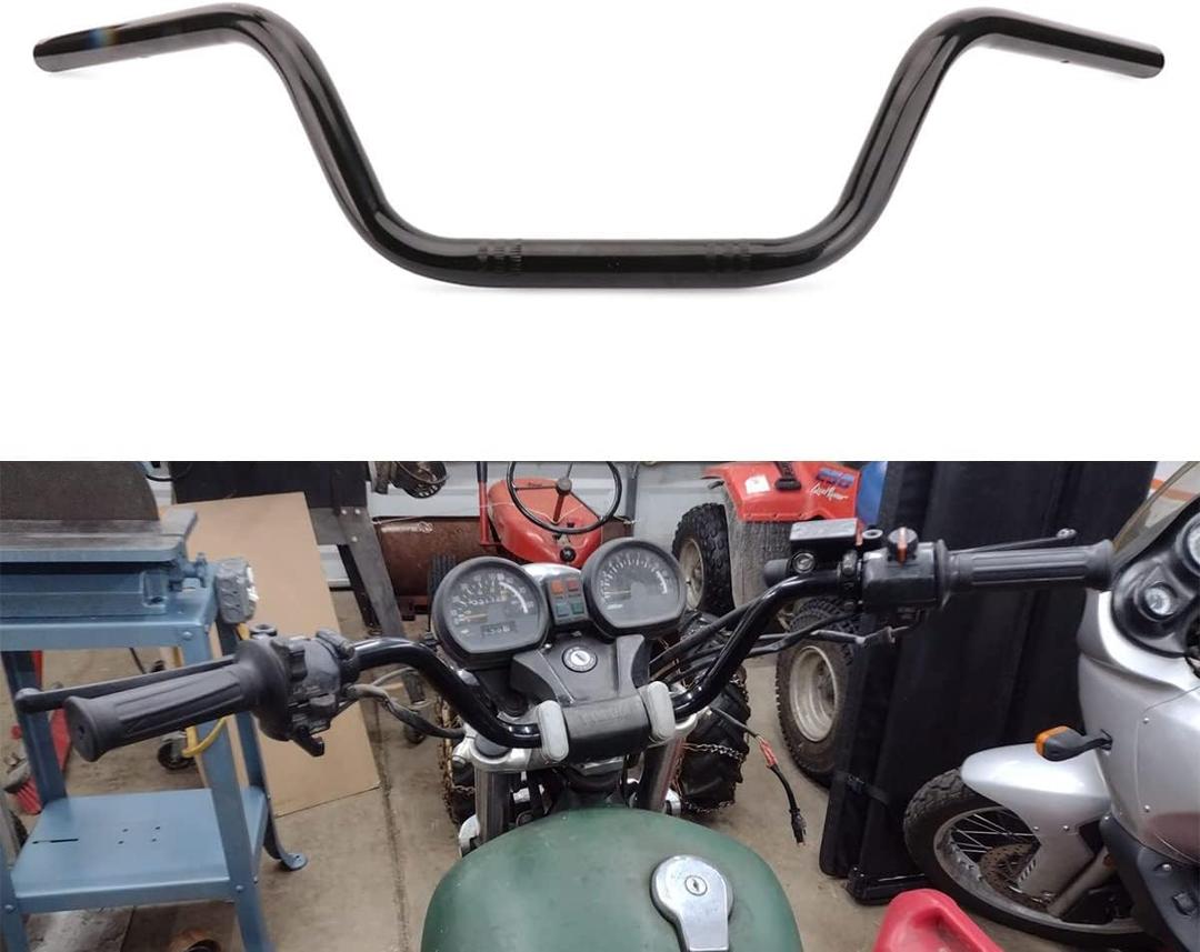 AnXin Motorcycle 7/8" Drag Handlebars High-Rise Tracker Handle Bars Universal For Sportster XL 883 1200 Cruiser Bobber Custom Chopper Softail Dyna Tour Glide Road CG125 Black