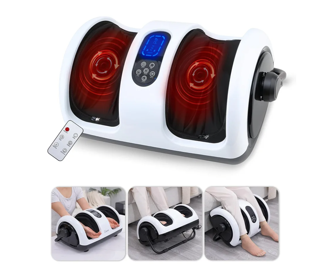 Foot Massager with Heat,Shiatsu Foot Massager for Plantar Fasciitis,Pain Relief and Heat Therapy-Massage Leg/Calf/Ankle with Deep Kneading,Gift for Family and Friends(White)