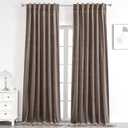 Benedeco Taupe Velvet Curtains for Bedroom Window with Back Tab, Super Soft Vintage Luxury Heavy Drapes, Room Darkening Thermal Insulated Curtain for Living Room, W52 by L96 inches, 2 Panels