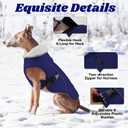 EMUST Winter Dog Jacket, Windproof Dog Apparel for Cold Weather, Reflective Coats for Dogs, Warm Puppy Jacket for Cold Winter, Blue S