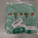 ZAXARRA Baby Christmas Sweatshirt Romper Striped Waffle Knit Jumpsuit Christmas Tree Embroidery Cute Boy Girl Holiday Outfit (Green)