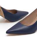Rilista Women's Slingback Closed Pointed Toe Heels Bowknot Slip On Weding Party Dress Pumps (8, Navy)