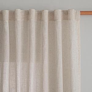 MYSKY HOME Natural Linen Curtains for Living Room, Semi Sheer Curtains & Drapes 84 inches Length 2 Panels Set Farmhouse Country Style Back Tab Draperies for Sliding Glass Door, 50" Wide, Linen