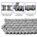 420 Motorcycle Chain - 420 Standard Roller Chain 132 Link + Chain Breaker Fits for 50 70 90 110cc 125cc Pit Dirt Bike ATV Quad Go Kart Scooter Mini Bike Parts with 10 Free Master Links