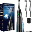 Electric Toothbrush with Water Flosser 3 in 1, Sonic Flossing Toothbrush with 3 Modes & 5 Speeds, 4 Brush Heads, Portable for Travel, for Adults Teeth Cleaning and Plaque Removal,Black