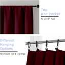 Simplebrand Ava Burgundy Short Blackout Curtains for Bedroom 45 Inches Long 2 Panels Set, Solid Thermal Insulated, Energy Saving Window Treatment Curtains Blackout Drapes, W40 x L45 Inch, Burgundy